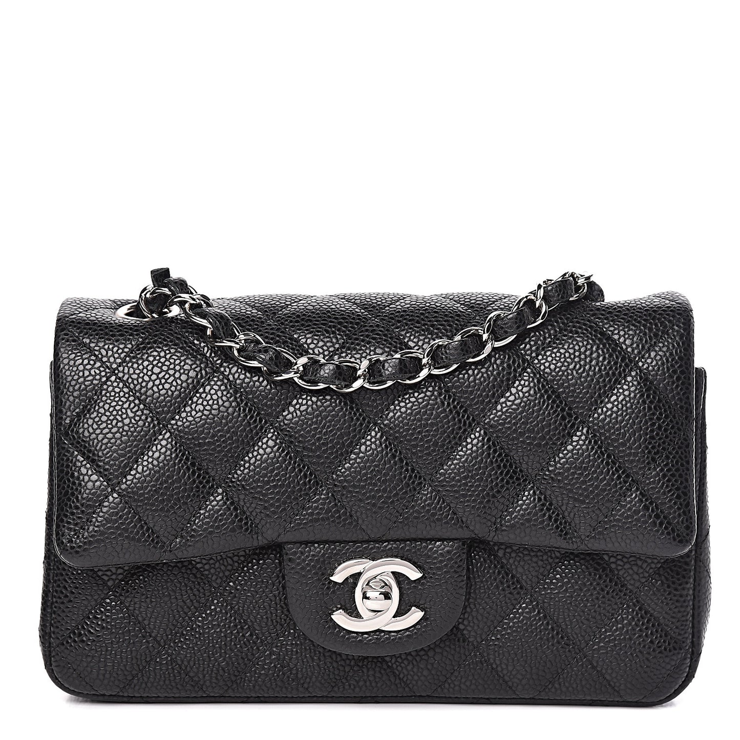 Caviar Quilted Mini Rectangular Flap Black