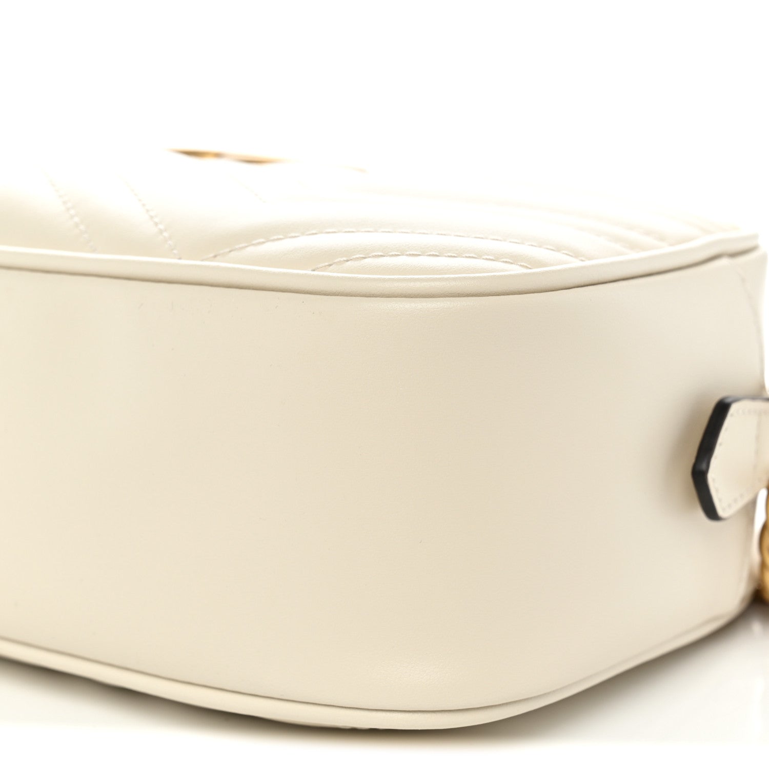 Gucci Calfskin Matelasse Small GG Marmont Chain Shoulder Bag White 10 of 11