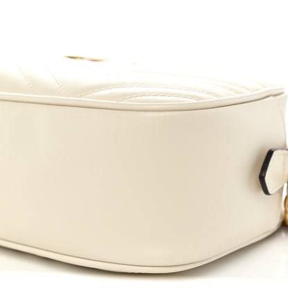 Gucci Calfskin Matelasse Small GG Marmont Chain Shoulder Bag White 10 of 11