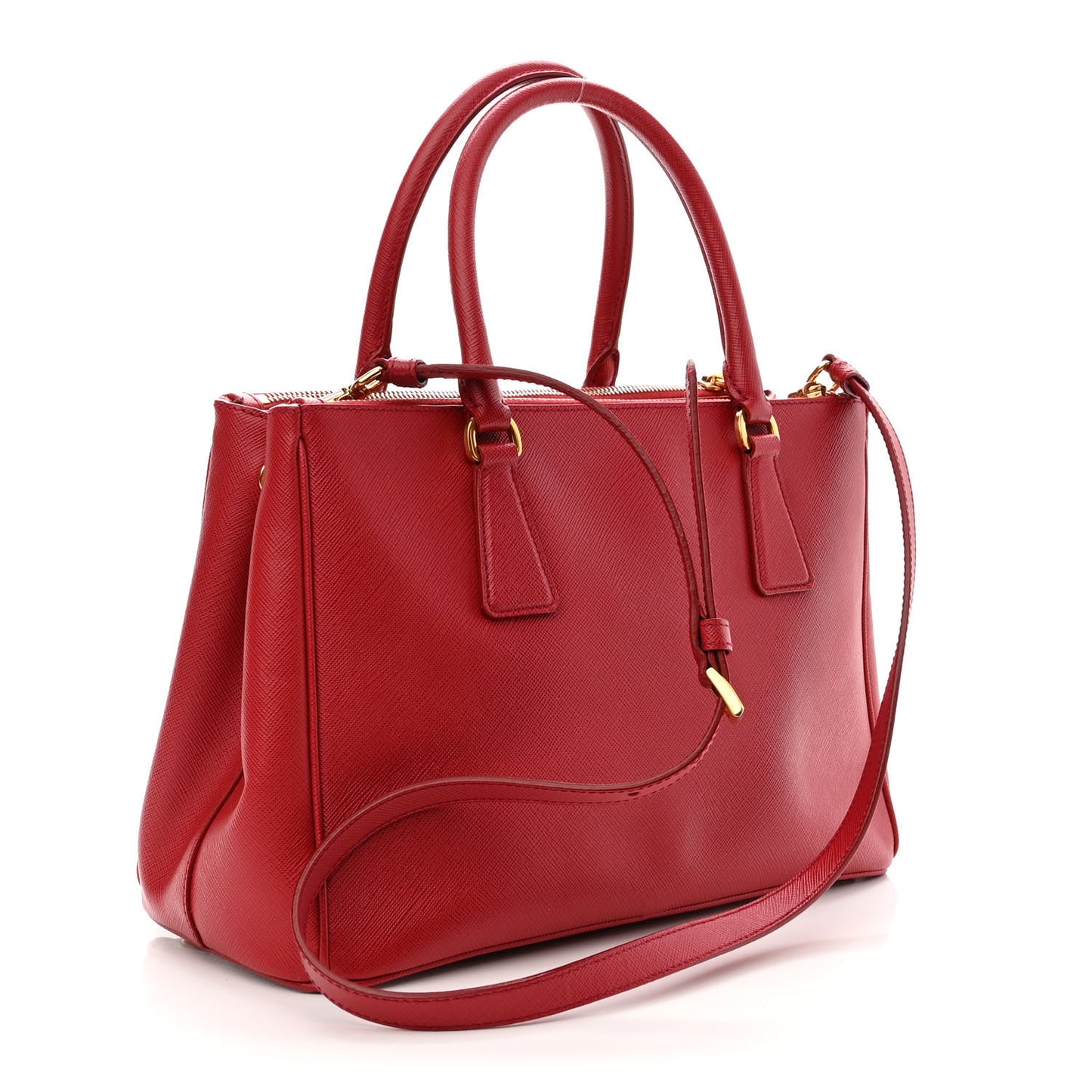 Saffiano Small Galleria Double Zip Tote Fuoco