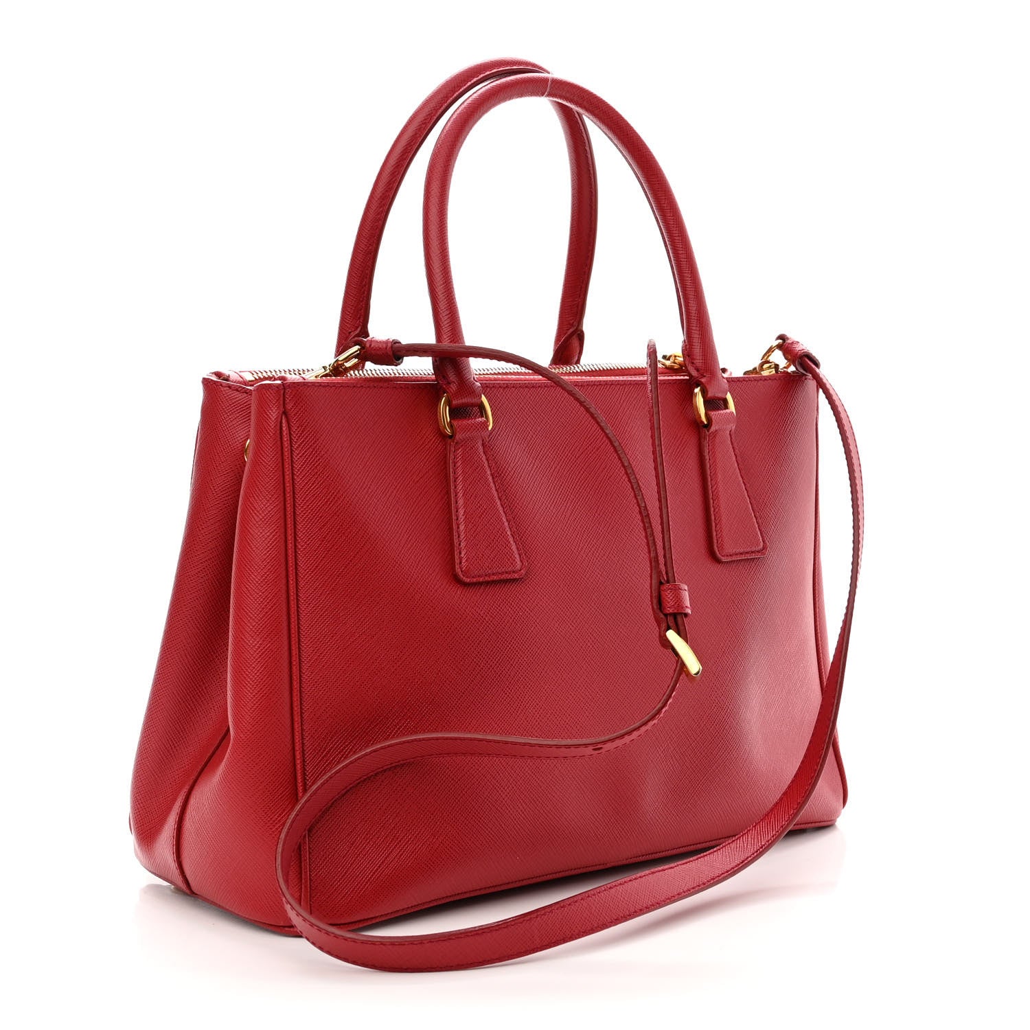 Prada Saffiano Small Galleria Double Zip Tote Fuoco 3 of 12