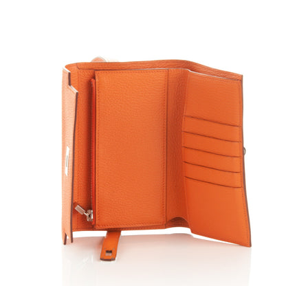 Hermes Chevre Mysore Medium Kelly Wallet Orange 12 of 17