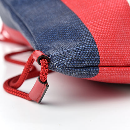 Gucci Canvas Logo Sylvie Stripe Drawstring Backpack Red 8 of 9