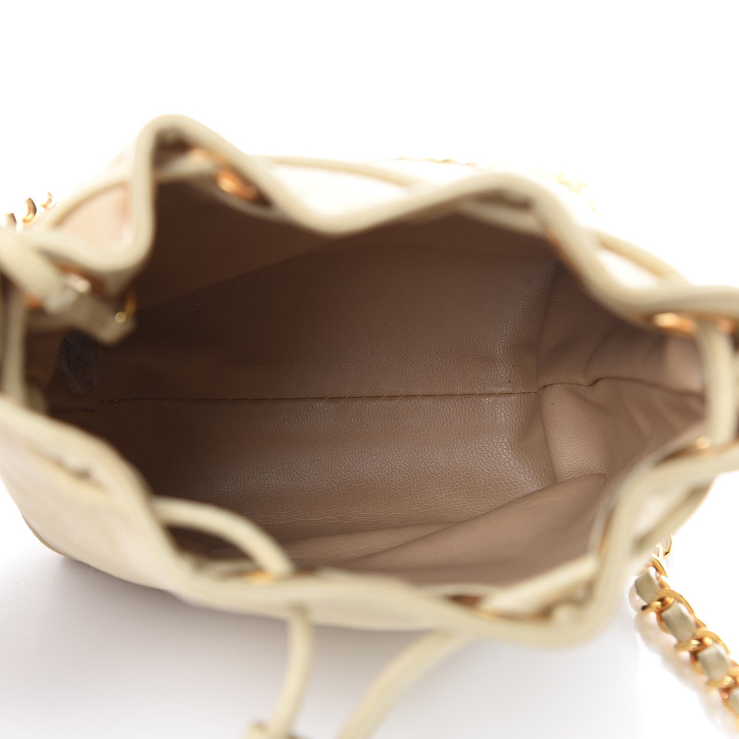 Chanel Lambskin Mini CC Drawstring Bag Beige Clair 6 of 15