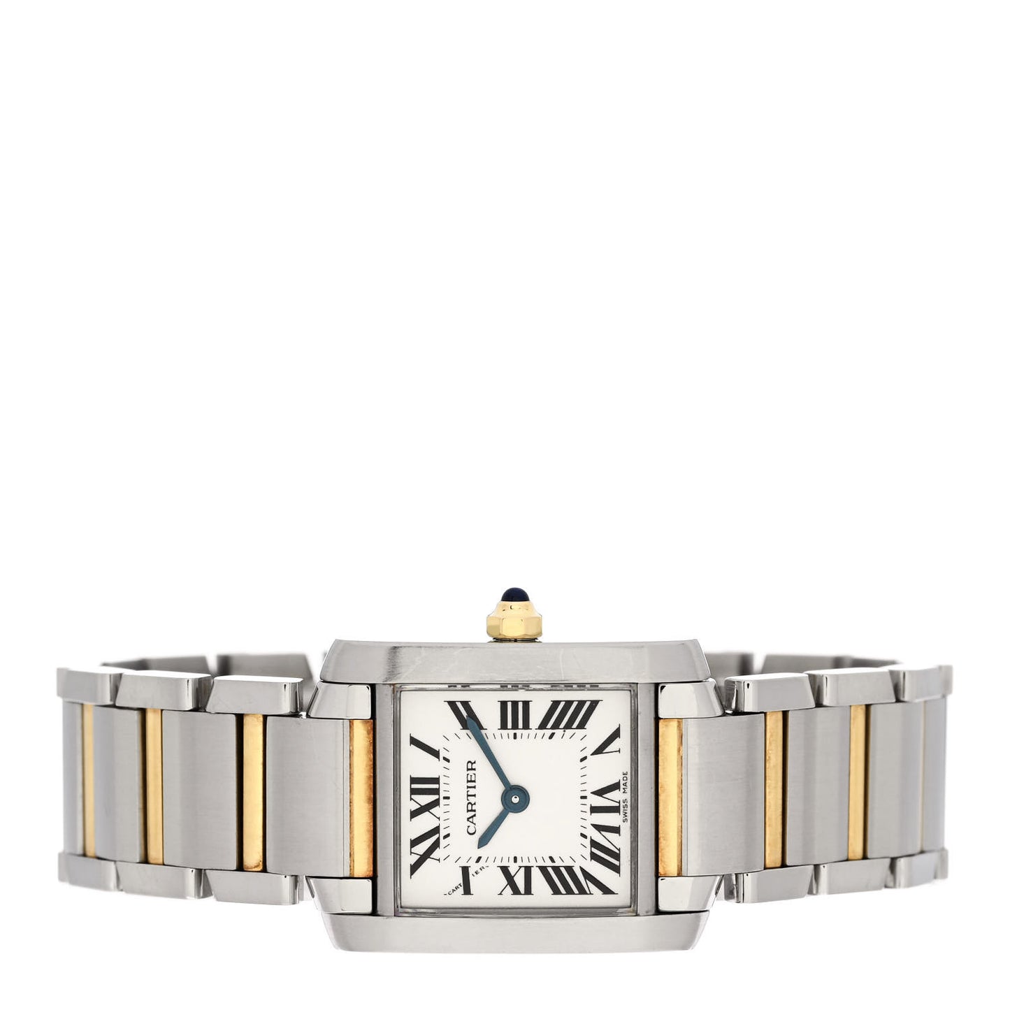 Stainless Steel 18K Yellow Gold 20mm Tank Francaise Quartz Watch