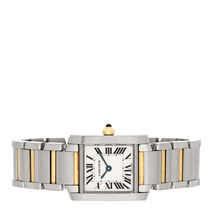 Cartier Stainless Steel 18K Yellow Gold 20mm Tank Francaise Quartz Watch 2 of 4