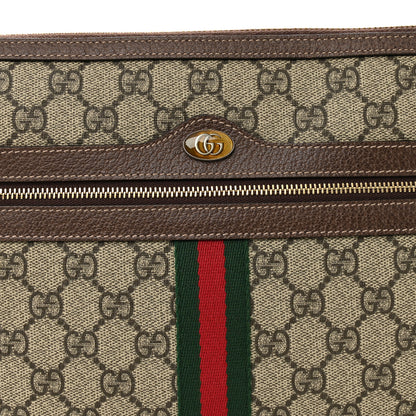 Gucci GG Supreme Monogram Large Ophidia Pouch Clutch Brown 8 of 10
