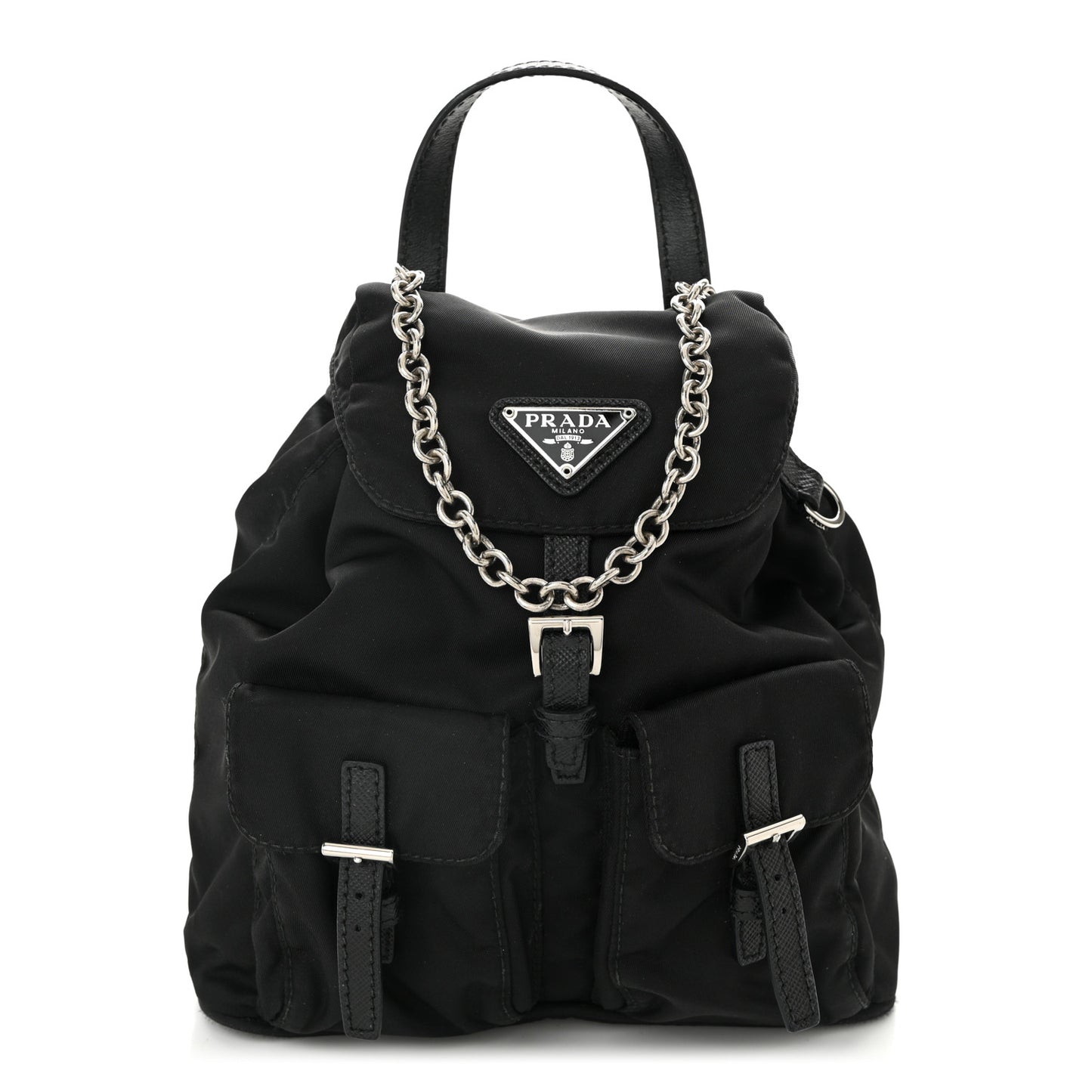 Nylon Vela Mini Crossbody Backpack Black