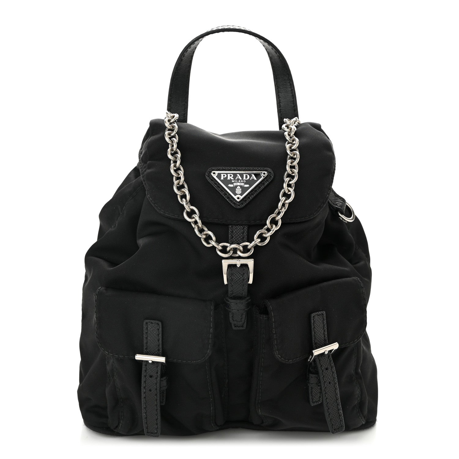 Prada Nylon Vela Mini Crossbody Backpack Black 1 of 11