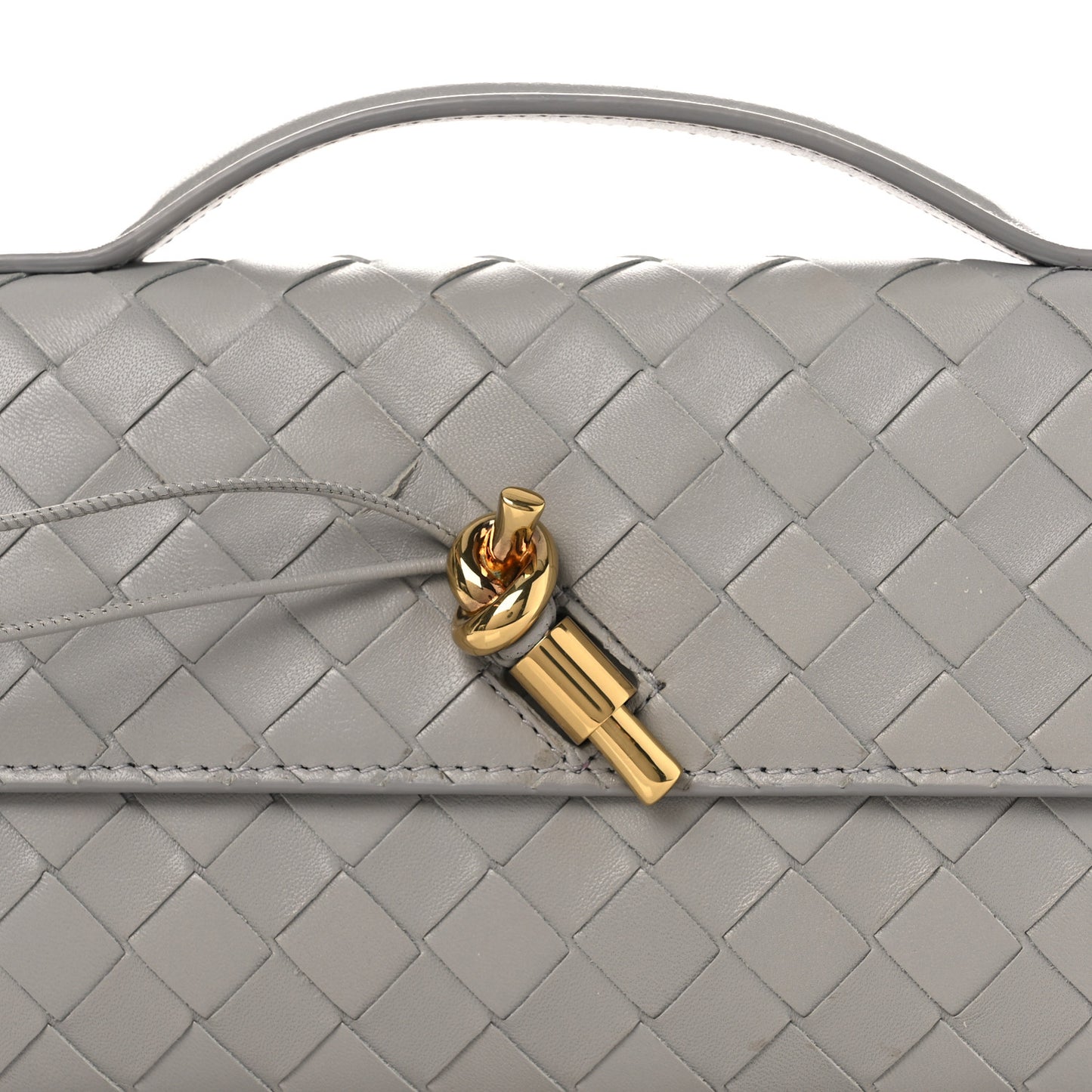 Nappa Intrecciato Long Andiamo Top Handle Clutch Sterling