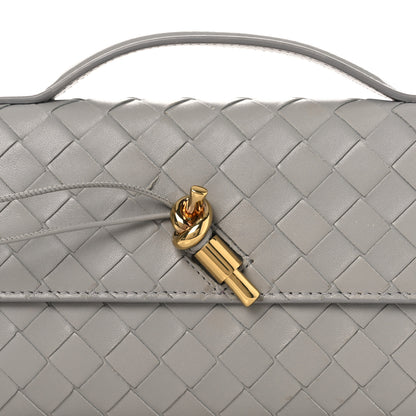 Bottega Veneta Nappa Intrecciato Long Andiamo Top Handle Clutch Sterling 7 of 13