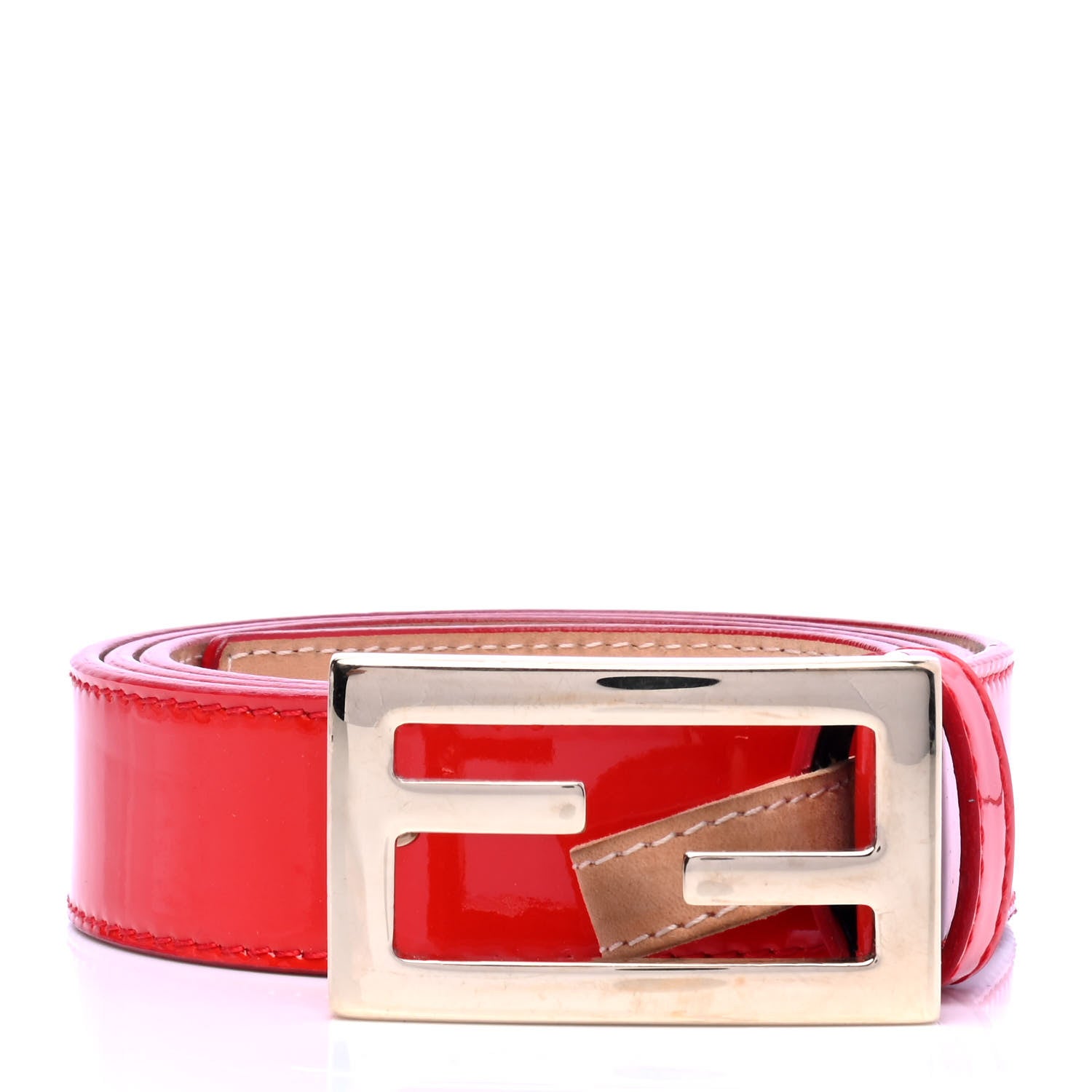 Fendi Patent FF Belt 95 38 Red 1 of 5