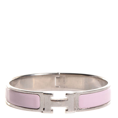 Hermes Enamel Narrow H Bracelet GM Pink 1 of 5