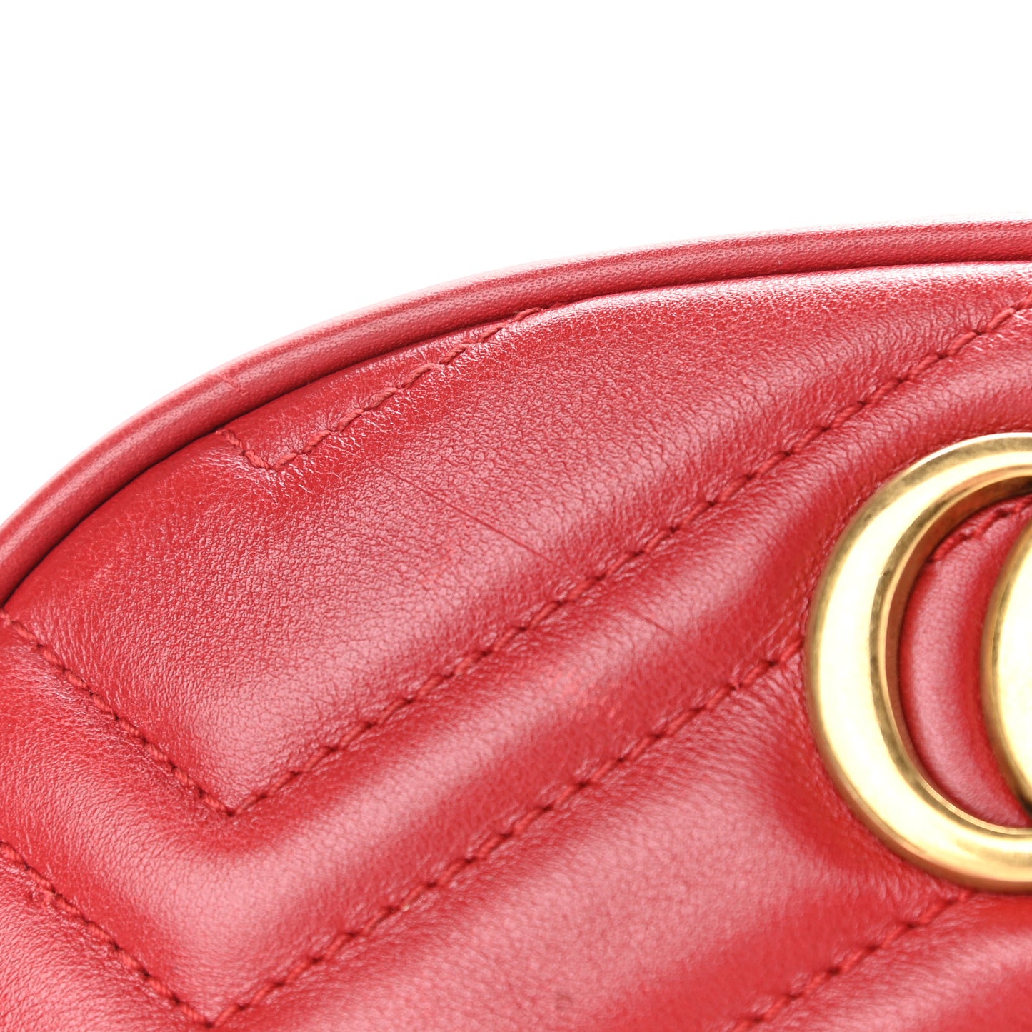 Calfskin Matelasse GG Marmont Belt Bag 95 38 Hibiscus Red