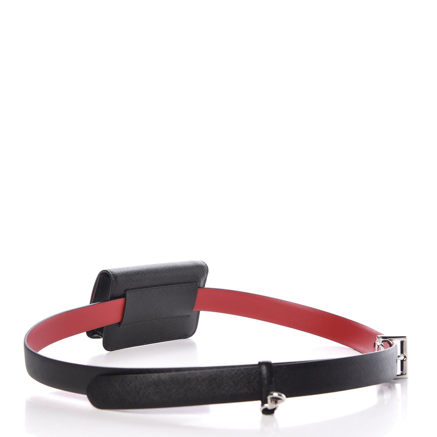 City Calfskin Micro Reversible Belt Removable Bag Black Fuoco