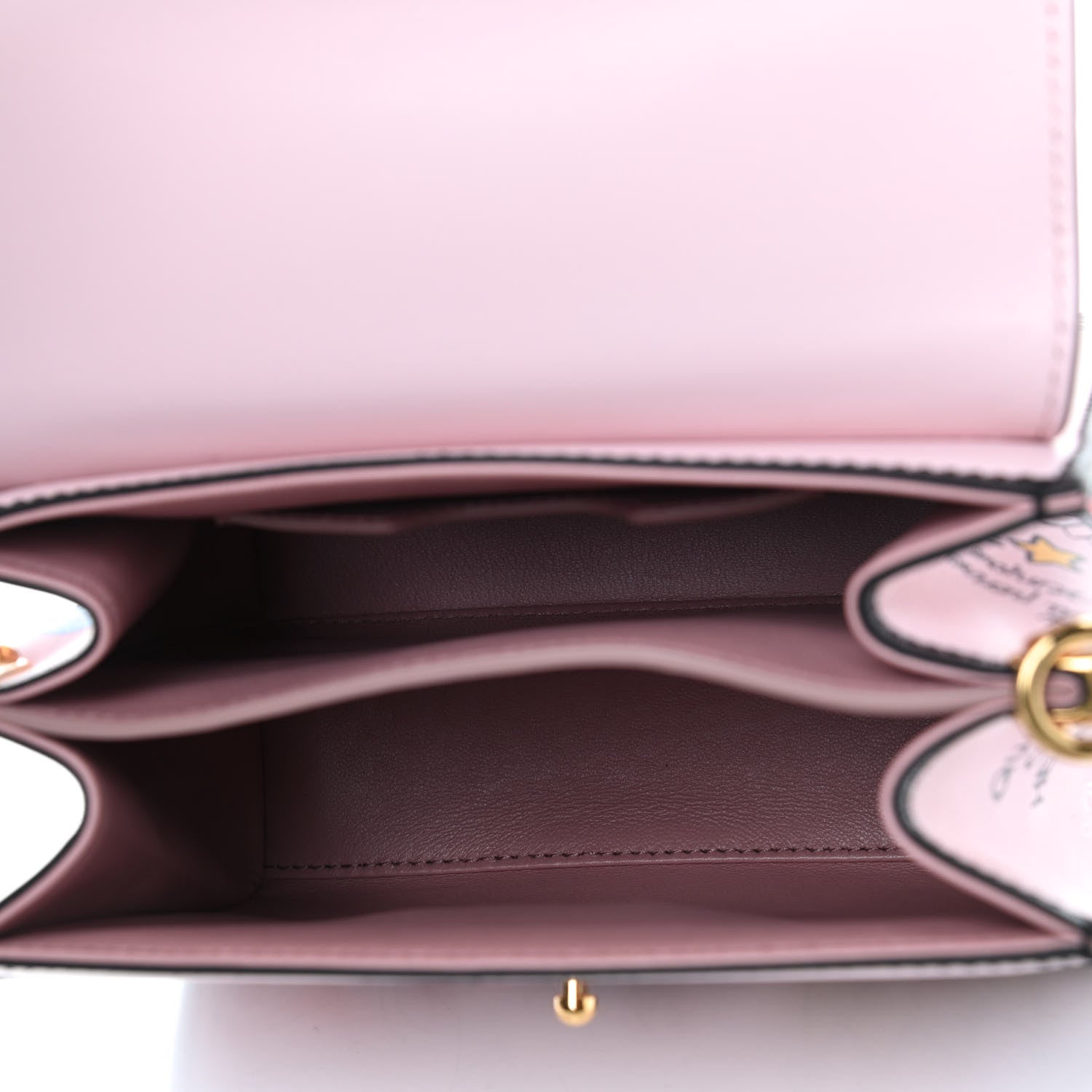 Dolce & Gabbana Calfskin Graffiti Printed Welcome Satchel Pink Black 4 of 4