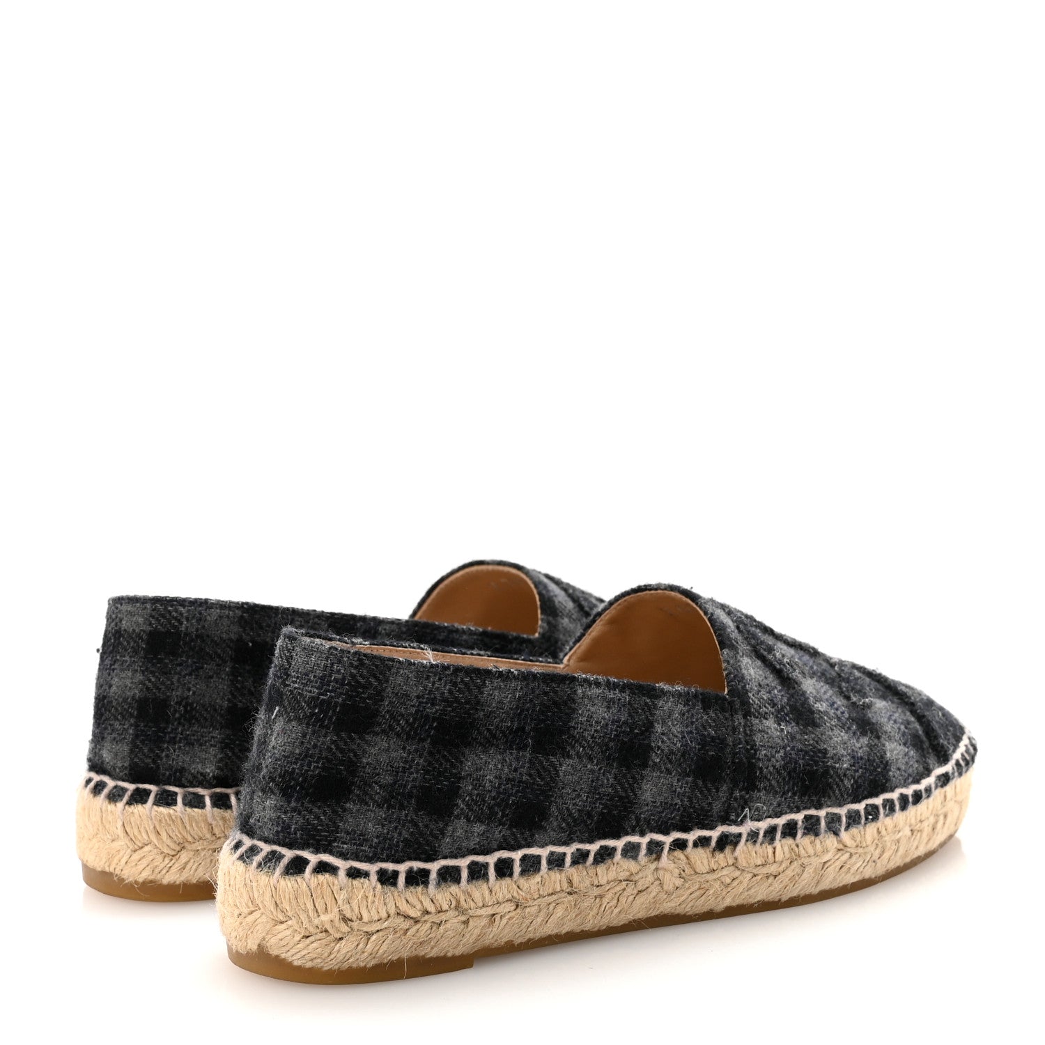 Chanel Flannel CC Espadrilles 36 Dark Grey Black 5 of 10