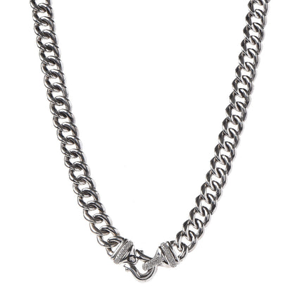 David Yurman Sterling Silver Diamond Buckle Chain Necklace 1 of 6