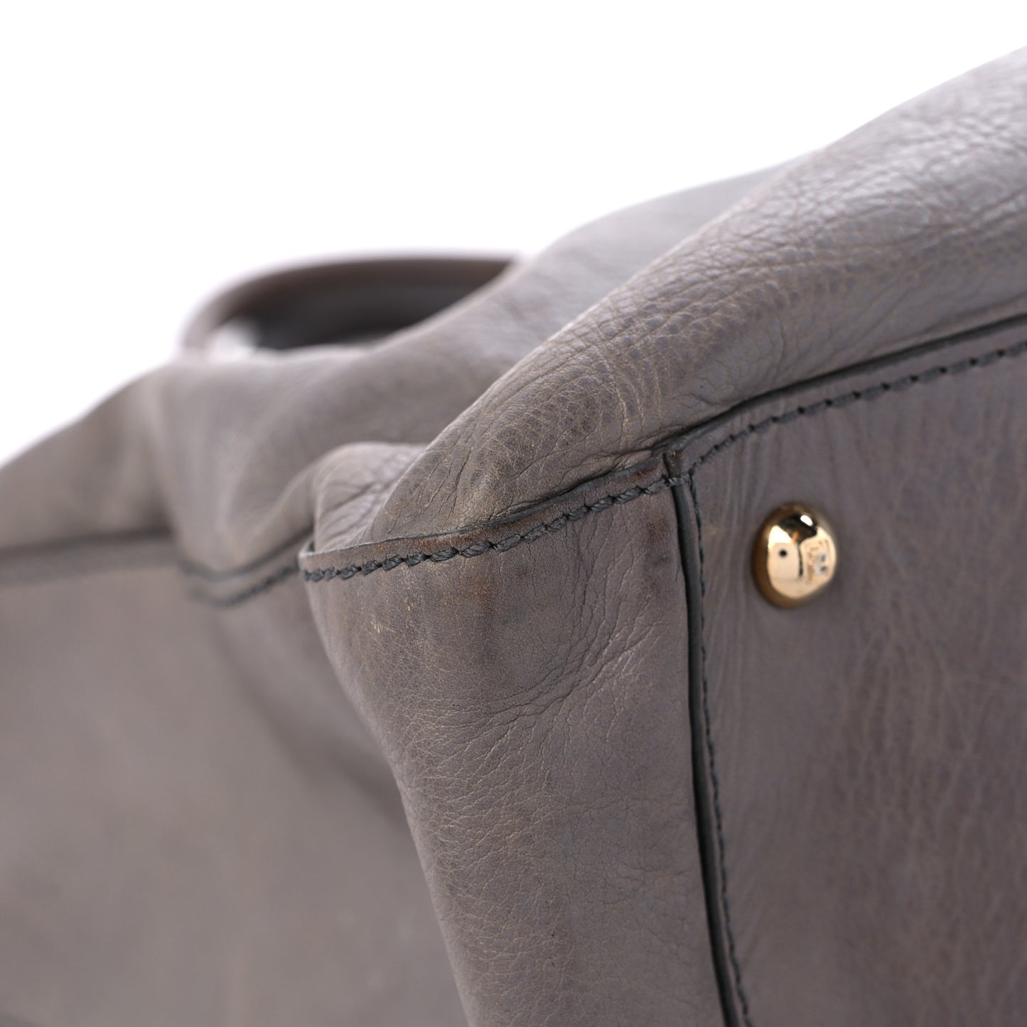 Vitello Acqua Large Twins Tote Grigio Scuro
