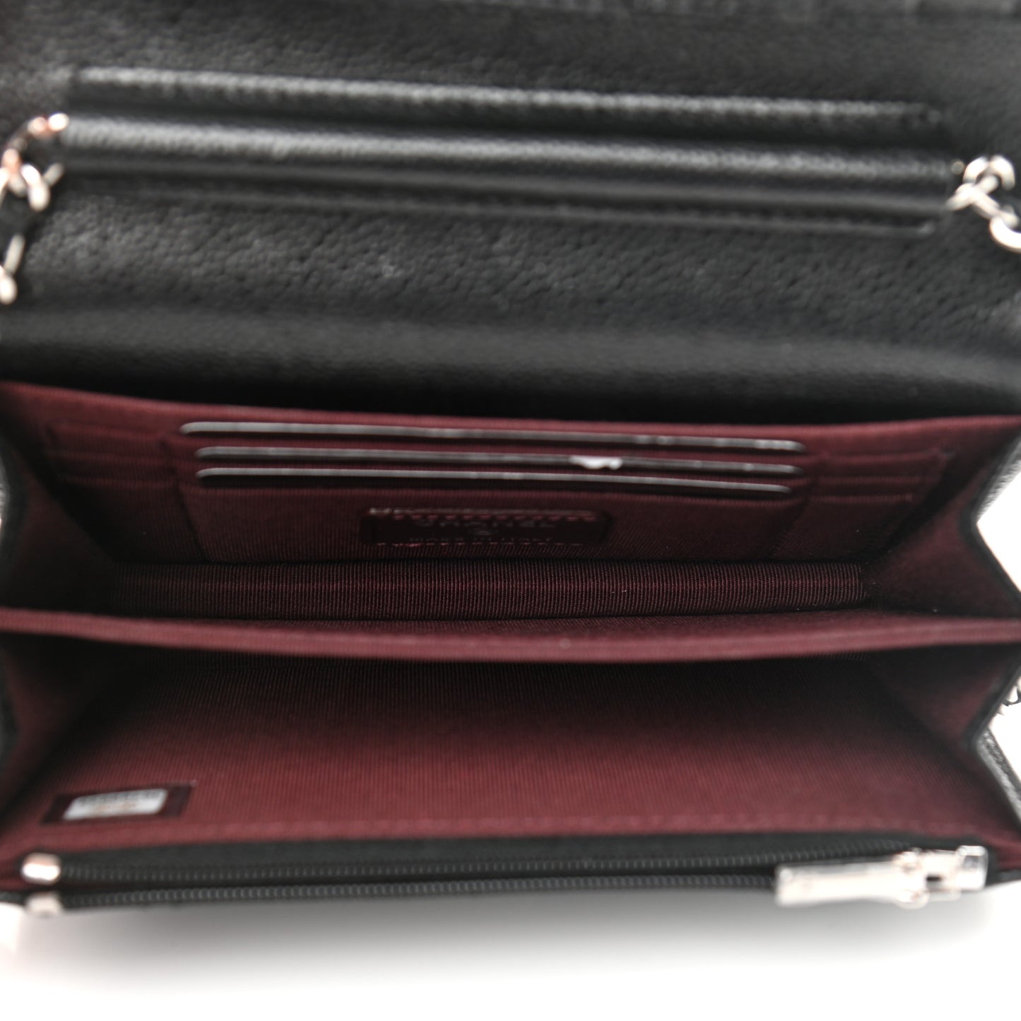Caviar Quilted Mini Wallet On Chain WOC Black