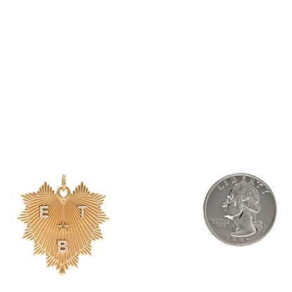 Foundrae 18K Yellow Gold Diamond Oversized Custom Heart Love Token Medallion Hanging Clockweight Pendant 2 of 3