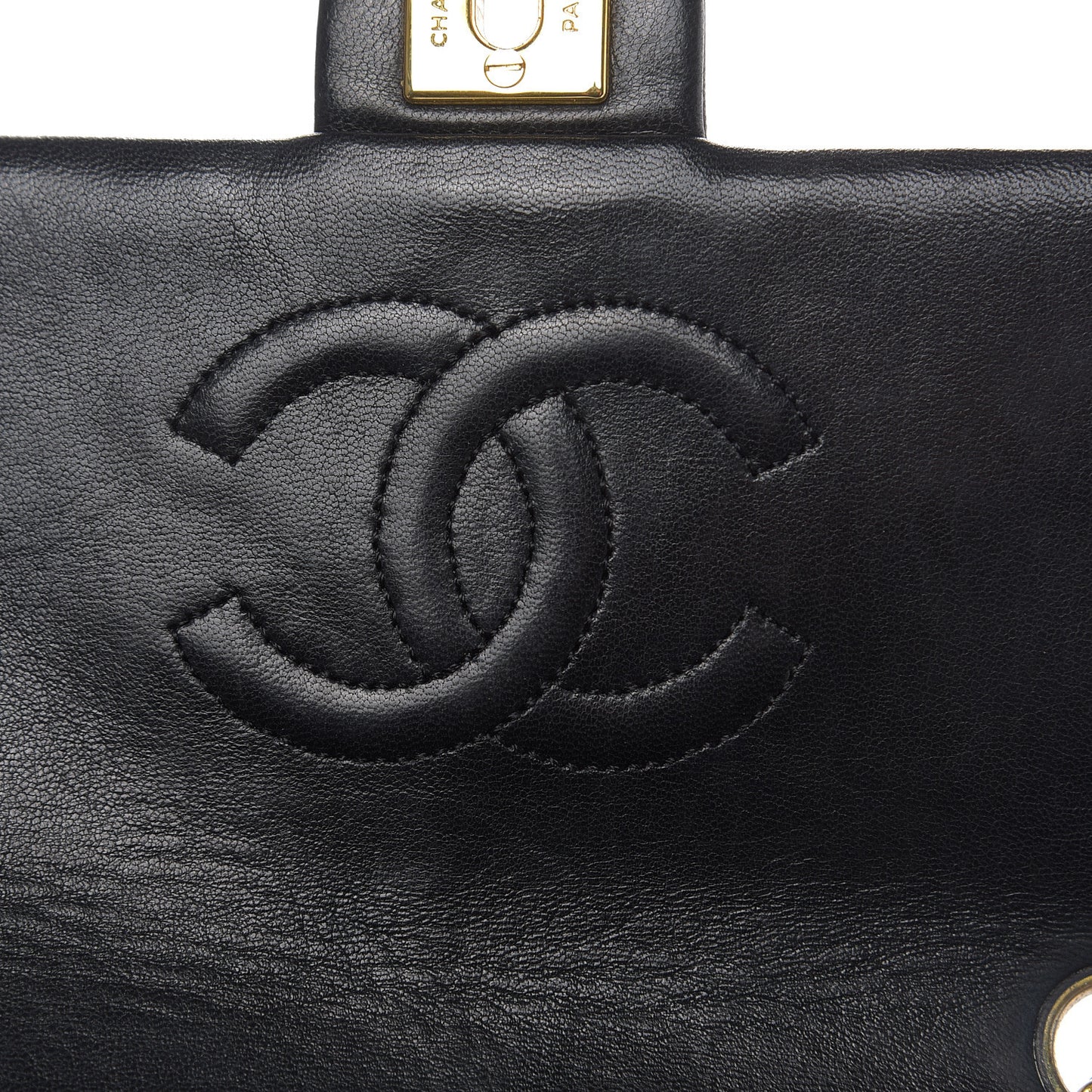Lambskin Quilted Mini Square Flap Black