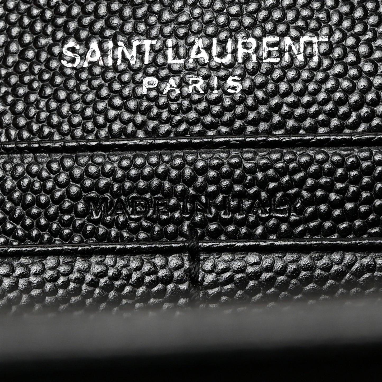Grain De Poudre Matelasse Chevron Monogram Monochrome Chain Wallet Black