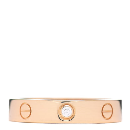 Cartier 18K Yellow Gold Diamond 4mm LOVE Wedding Band Ring 54 6.75 1 of 4