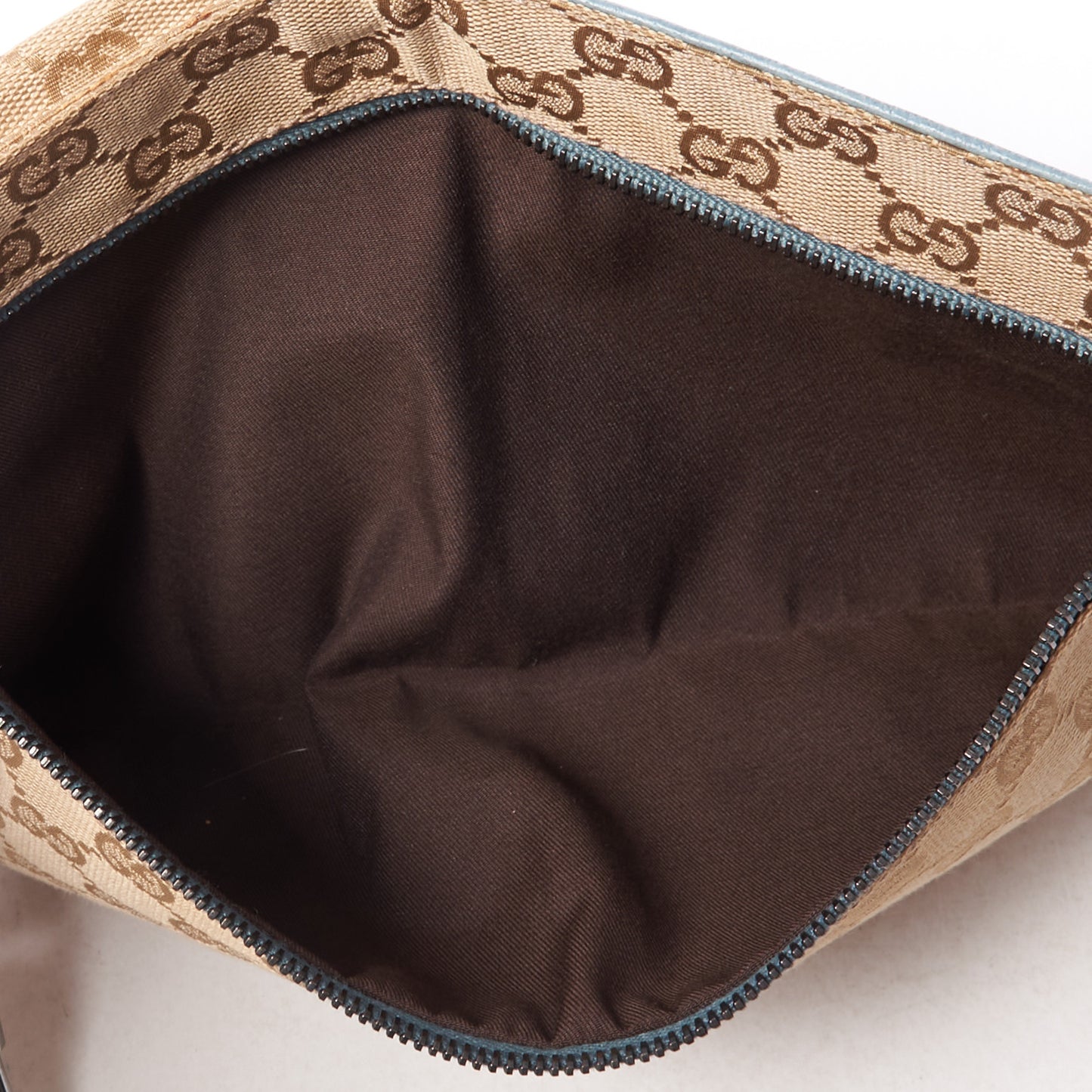 GG Monogram Web Double Pocket Belt Bag Blue