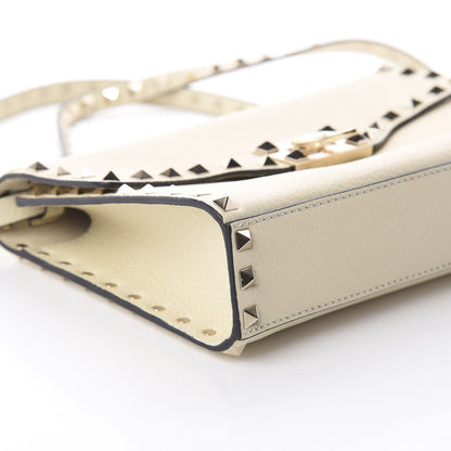 Valentino Garavani Pebbled Calfskin Medium Rockstud Flip Lock Crossbody Bag Light Ivory 5 of 7