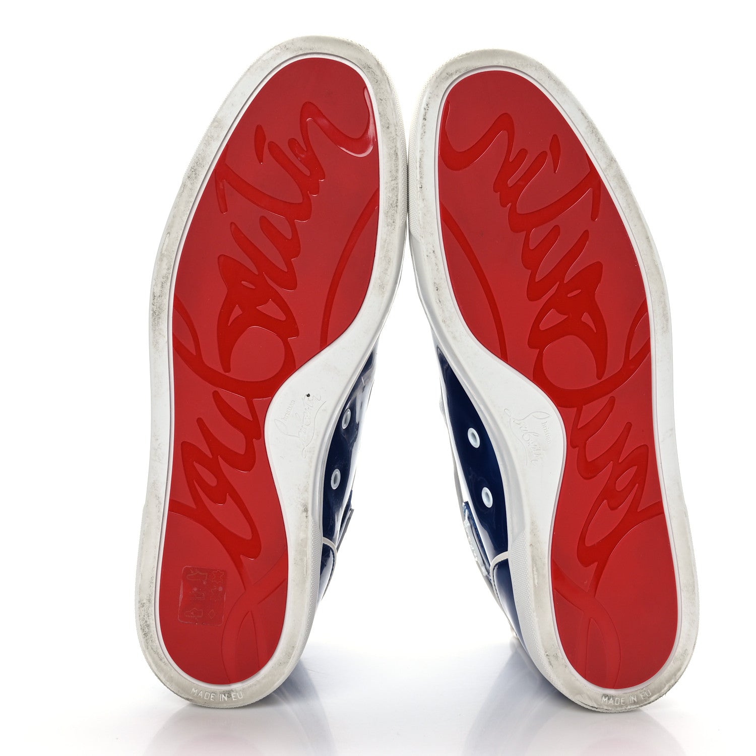 Christian Louboutin Glossy Patent Nappa Mens Rantus Orlato Flat Sneakers 44 Blue 5 of 7