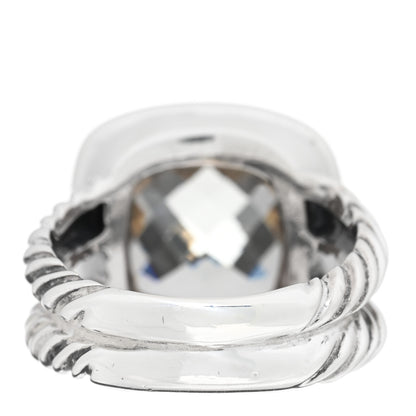 David Yurman Sterling Silver Diamond Prasiolite 11mm Albion Ring 53 6.25 4 of 5