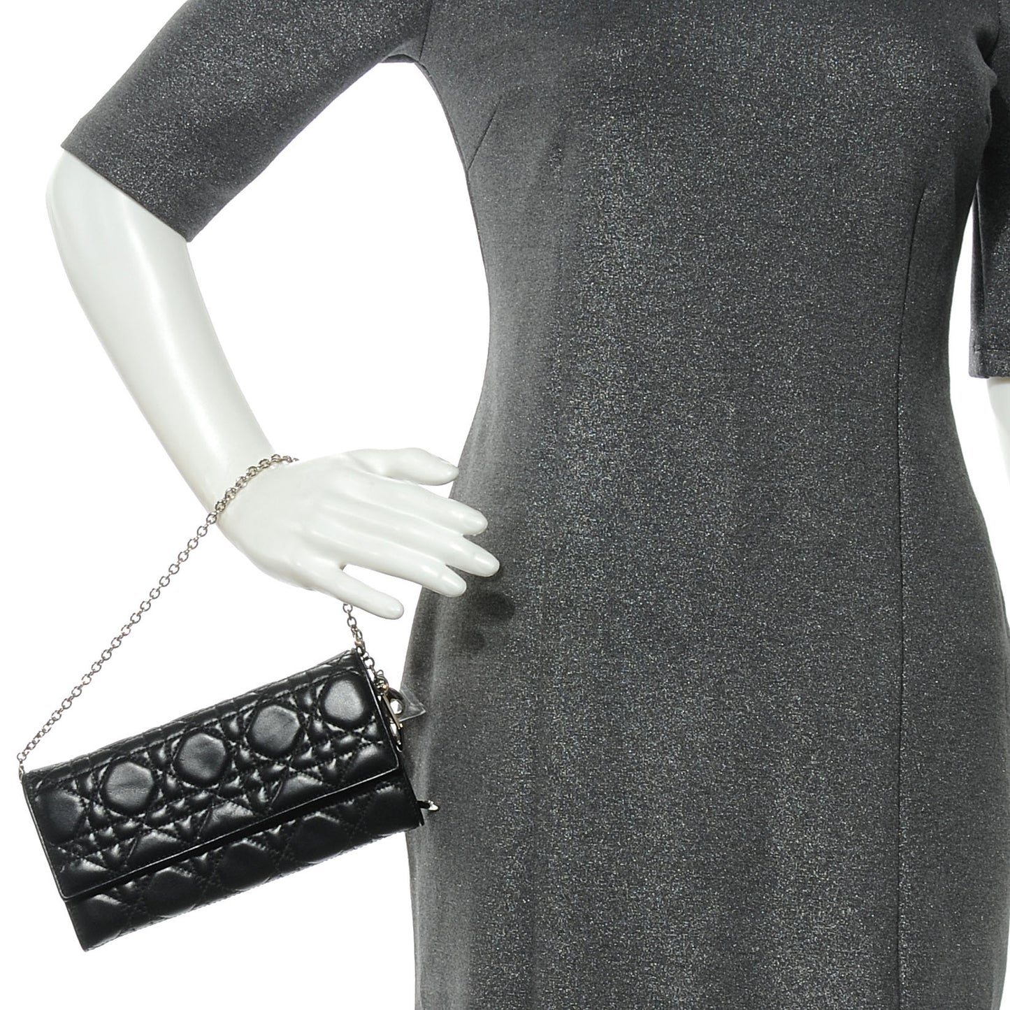 Lambskin Cannage Evening Clutch Black
