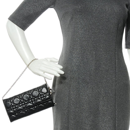 Christian Dior Lambskin Cannage Evening Clutch Black 2 of 8