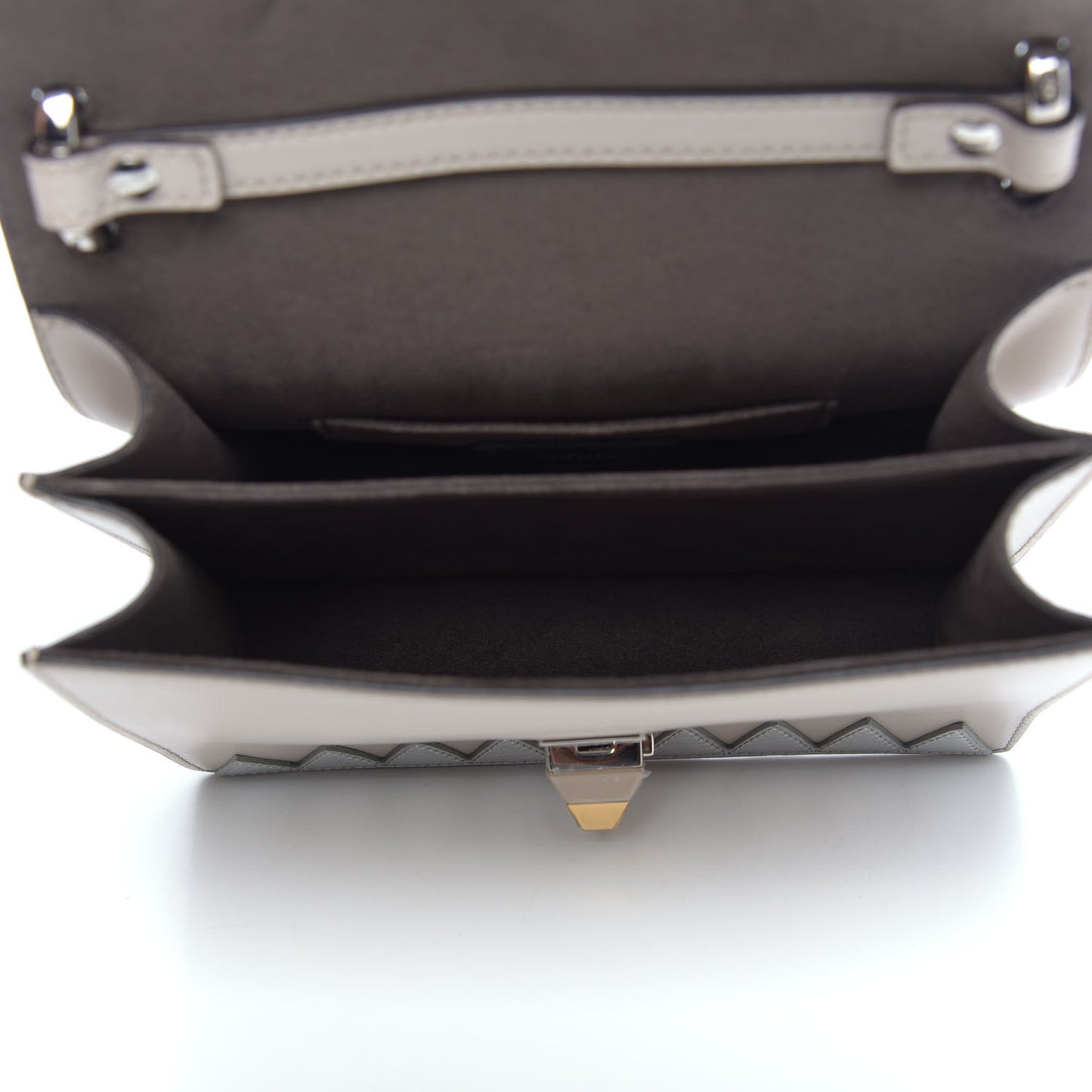Vitello Liberty Lucido Catalan Mirror Hypnoteyes Studded Small Kan I Shoulder Bag Grigio Polvere Bordeaux Multicolor