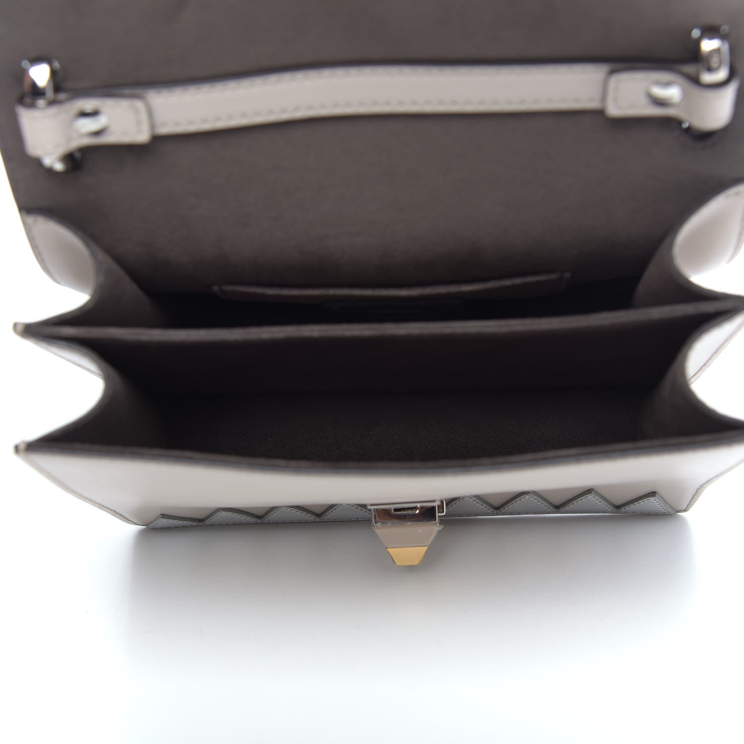 Fendi Vitello Liberty Lucido Catalan Mirror Hypnoteyes Studded Small Kan I Shoulder Bag Grigio Polvere Bordeaux Multicolor 5 of 9