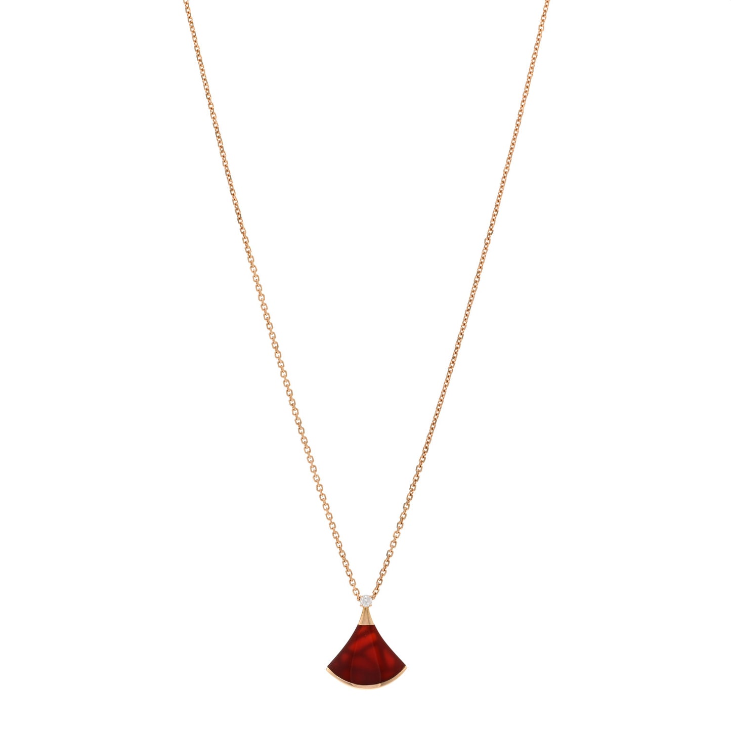 18K Rose Gold Diamond Carnelian Divas' Dream Pendant Necklace
