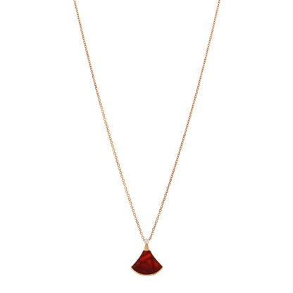 Bulgari 18K Rose Gold Diamond Carnelian Divas' Dream Pendant Necklace 1 of 5