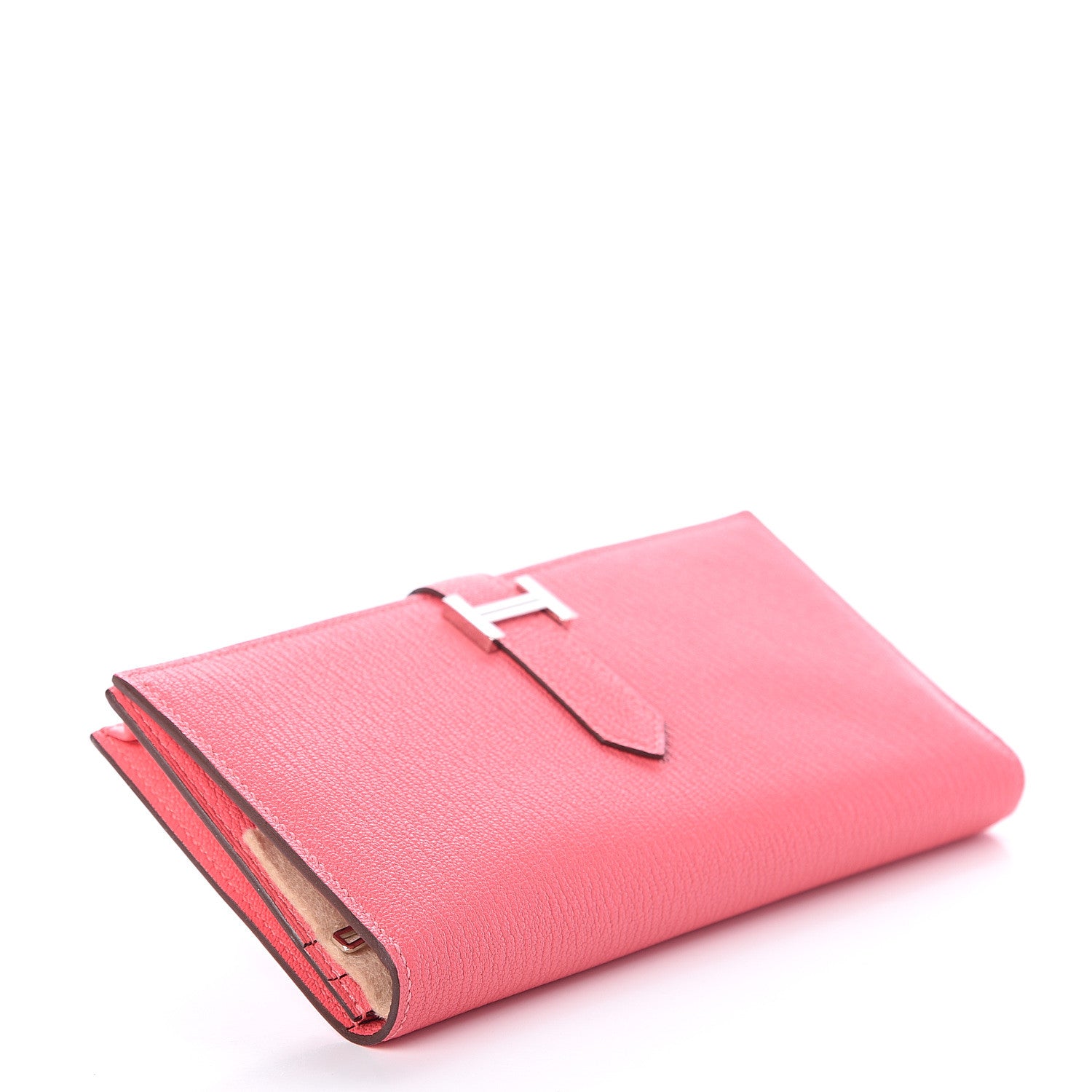 Hermes Chevre Mysore Bearn Gusset Wallet Rose Lipstick 3 of 5