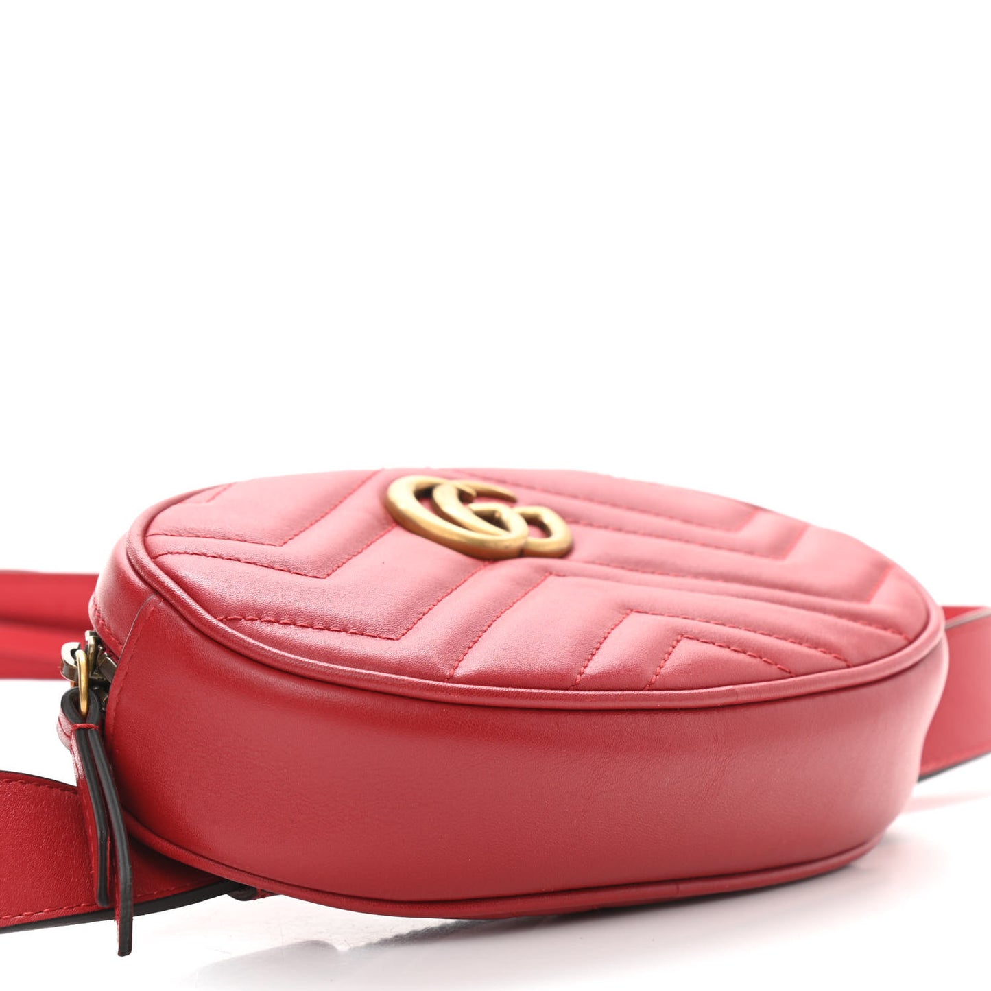 Calfskin Matelasse GG Marmont Belt Bag 85 34 Hibiscus Red