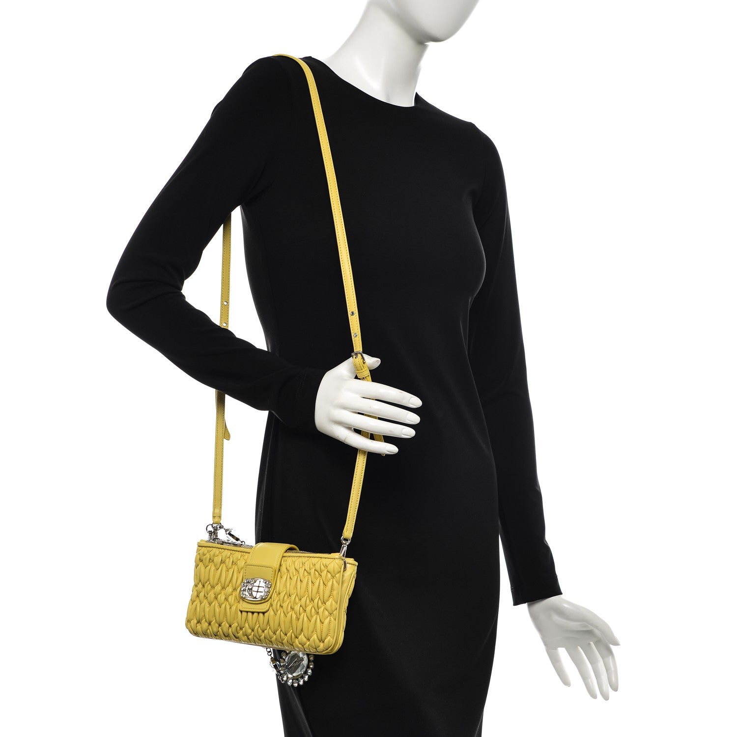 Miu Miu Nappa Matelasse Crystal Clutch Sole 2 of 8