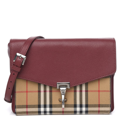 Burberry Derby Calfskin House Check Mini Macken Crossbody Bag Russet Red 1 of 9
