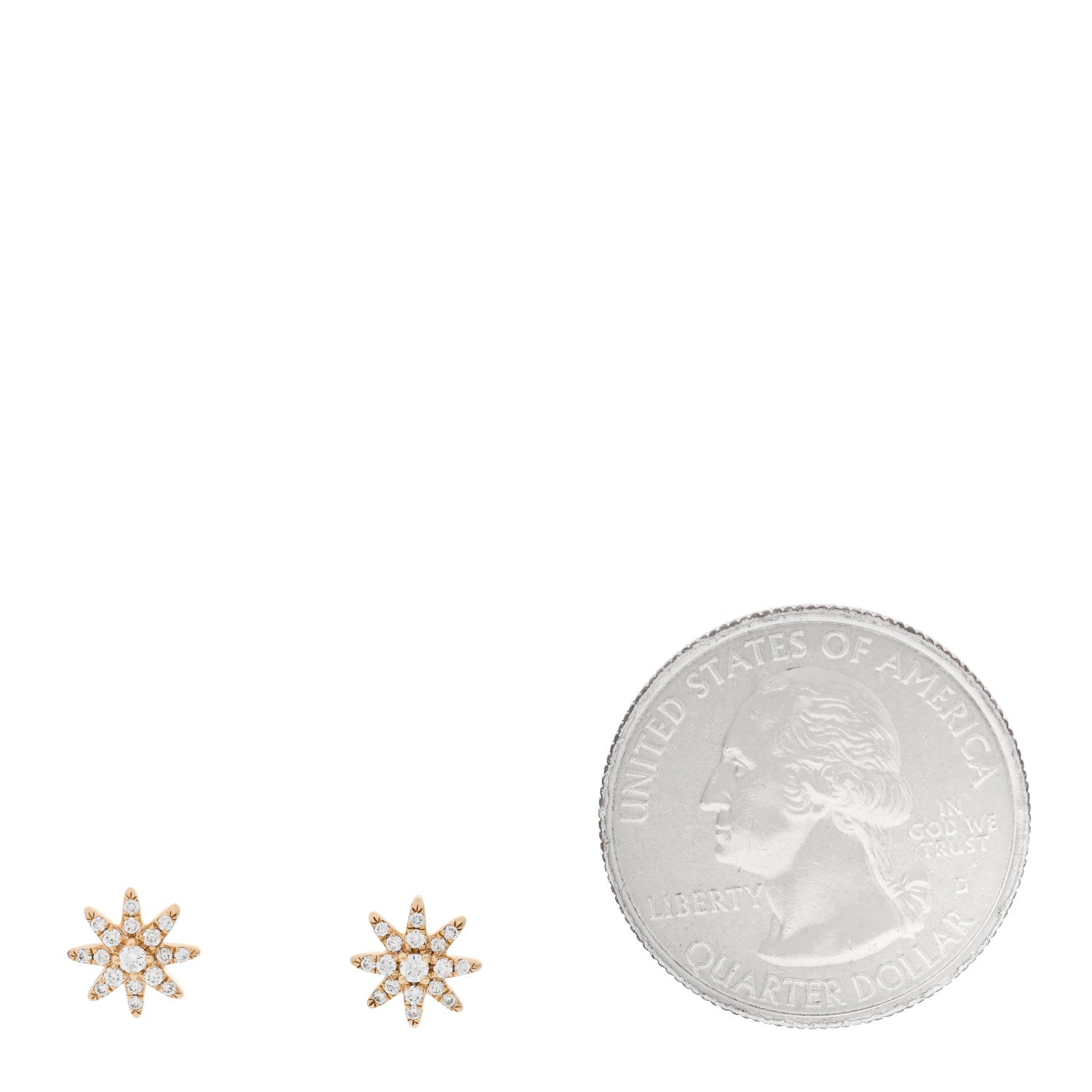 David Yurman 18K Yellow Gold Diamond Petite Starburst Earrings 2 of 5