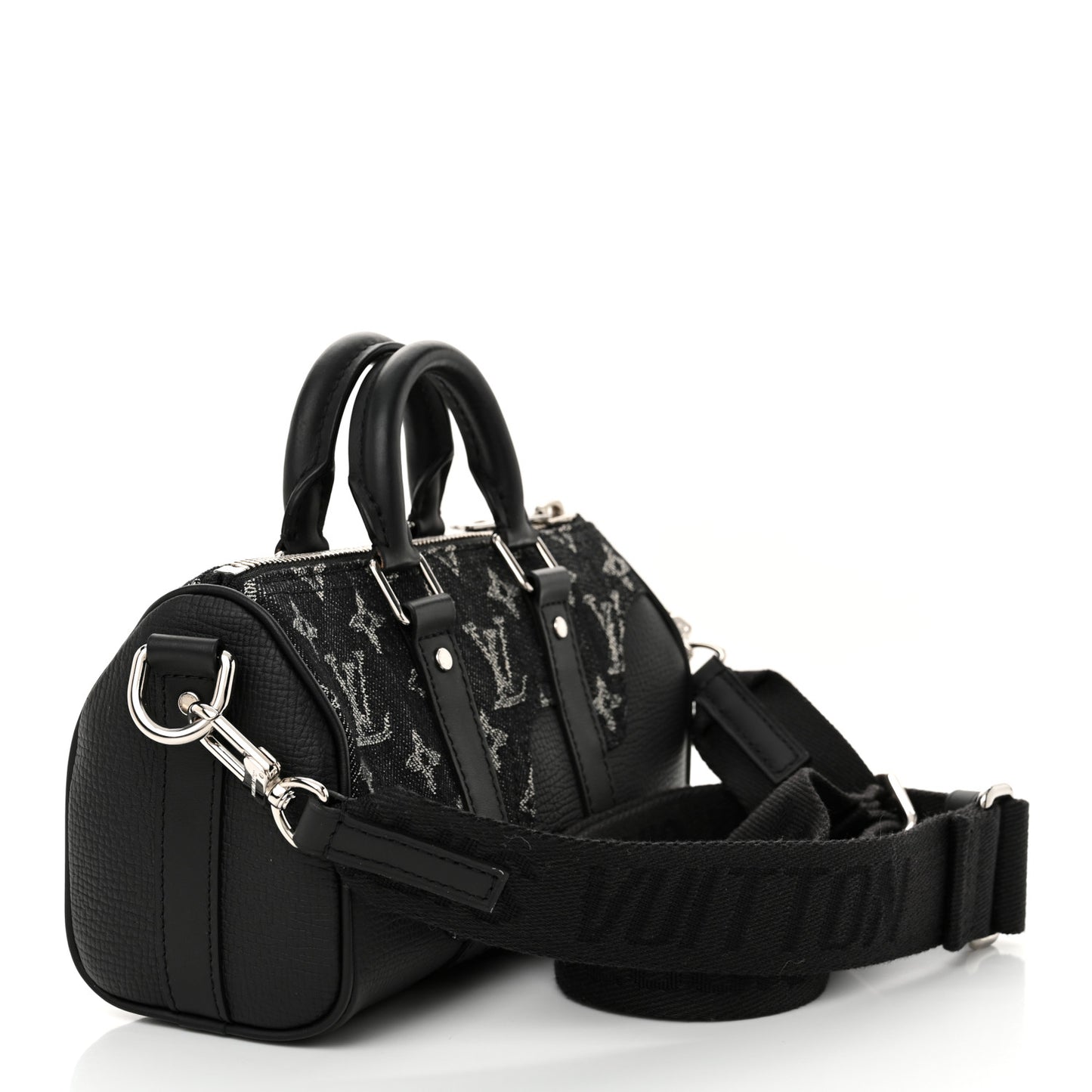 X NIGO Taurillon Monogram Denim Drip Keepall XS Black