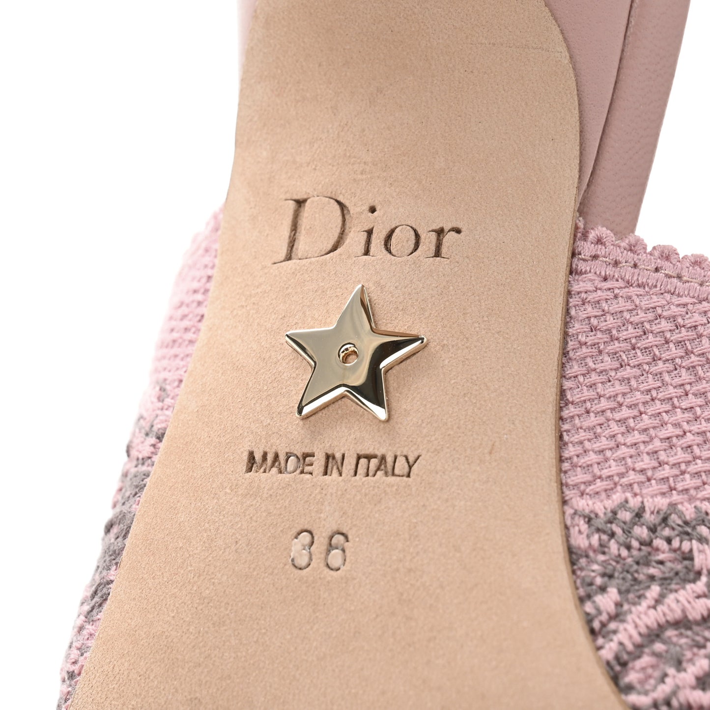 Cotton Ribbon Toile De Jouy J'Adior Slingback 65mm Pumps 36 Chateau Rose