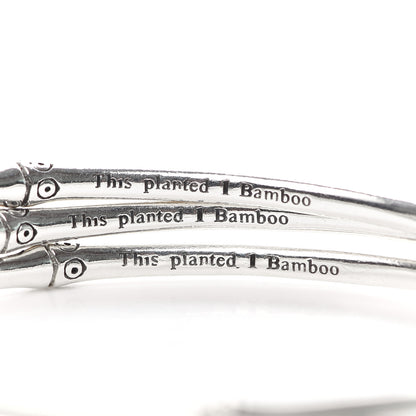 John Hardy Sterling Silver Bamboo Bangle Bracelet Set of 3 4 of 5