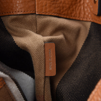 Burberry Grainy Calfskin House Check Medium Maidstone Saddle Brown 9 of 11