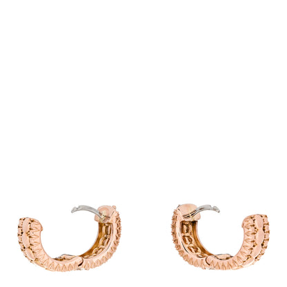Roberto Coin 18K Rose Gold Diamond Sienna Hoop Earrings 3 of 4