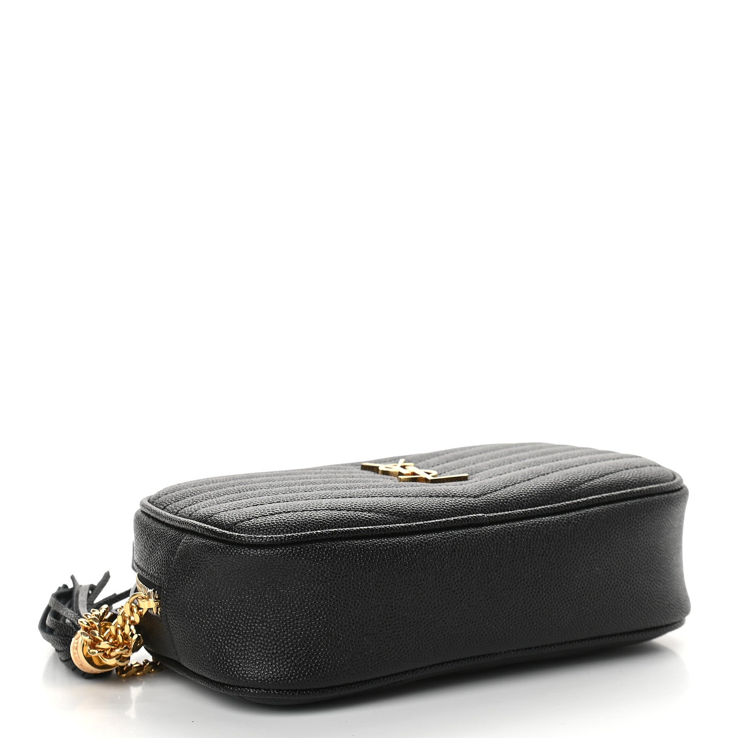 Saint Laurent Grain De Poudre Matelasse Monogram Mini Lou Camera Bag Black 4 of 9