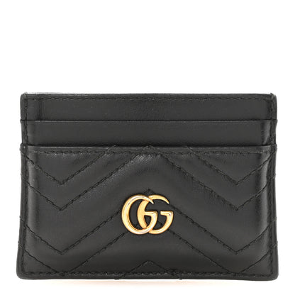 Gucci Calfskin Matelasse GG Marmont Card Holder Black 1 of 7